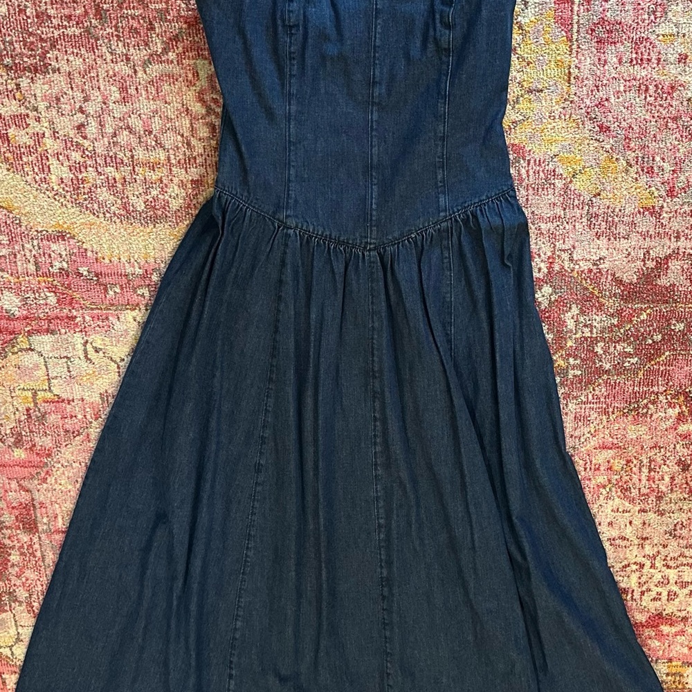 Zara Strapless Denim Dress - Blue